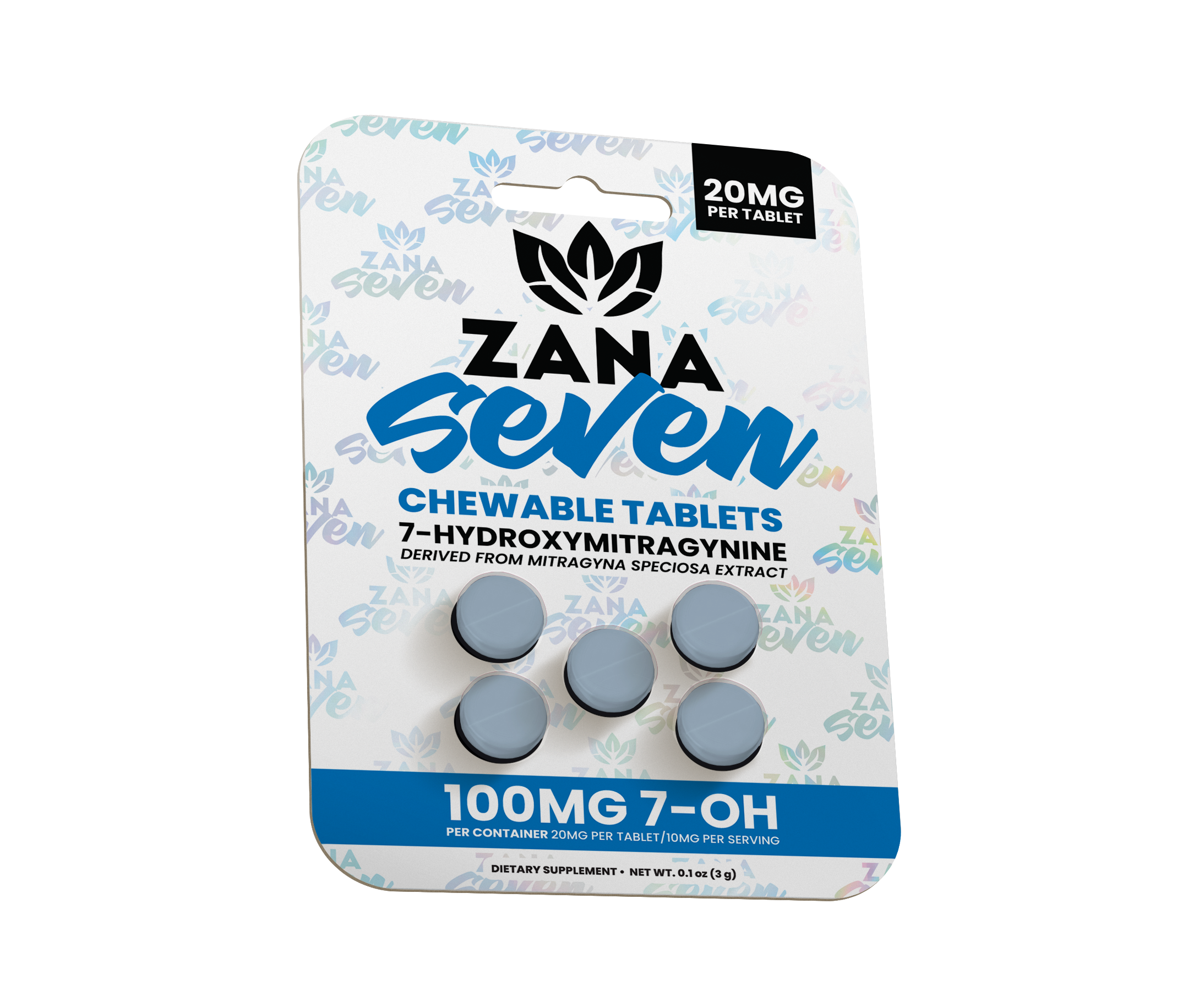 Zana Seven Tablet Blister Packs–7-Hydroxymitragynine Alkaloids Tablets ...