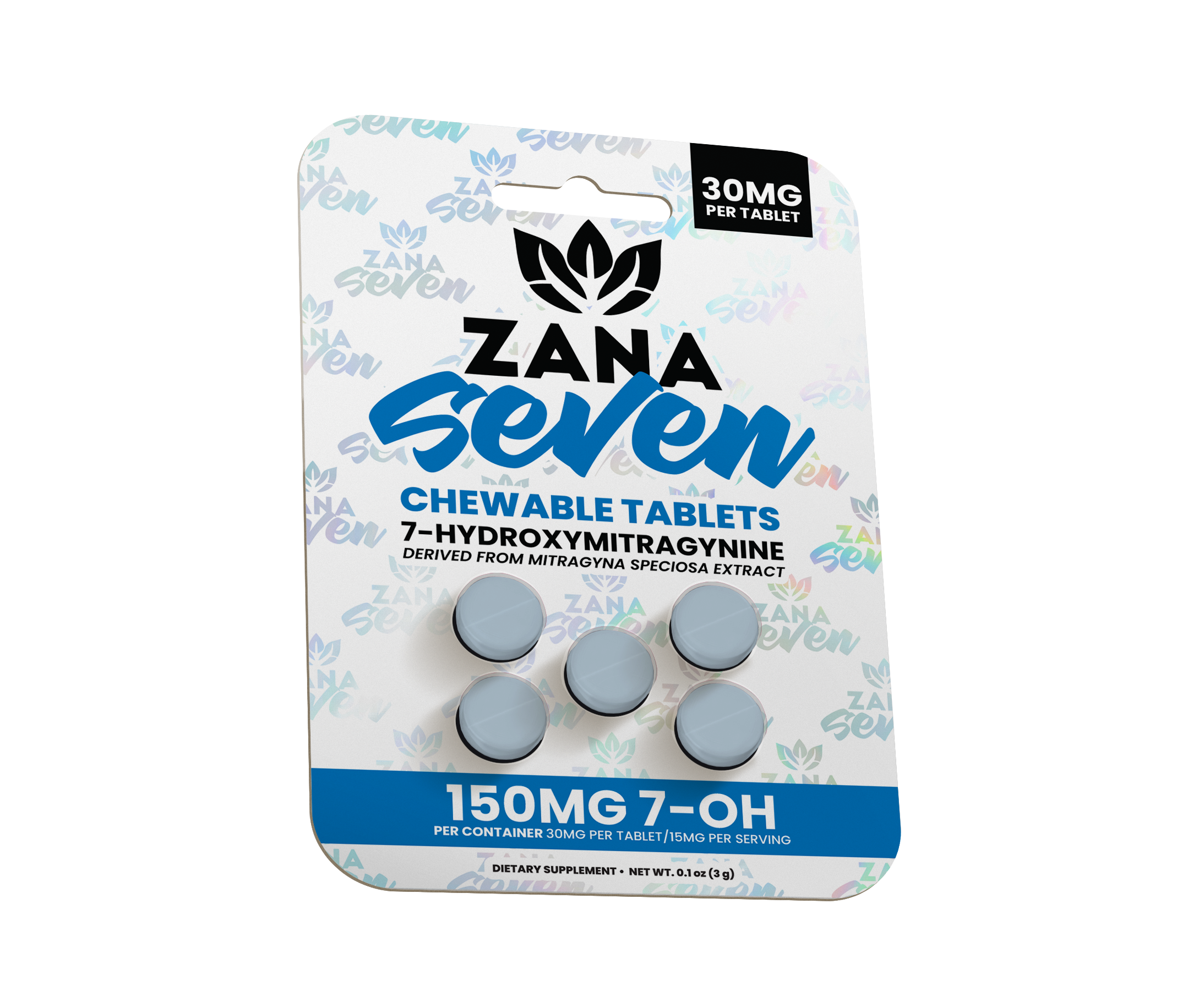 Zana Seven Tablet Blister Packs–7-Hydroxymitragynine Alkaloids Tablets ...